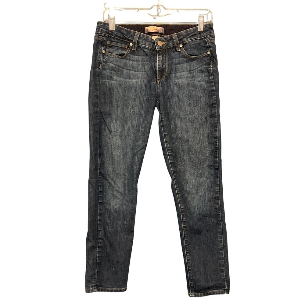 Paige Peg Cigarette Slim Jeans Size 28 Dark Wash Denim Blend For Women